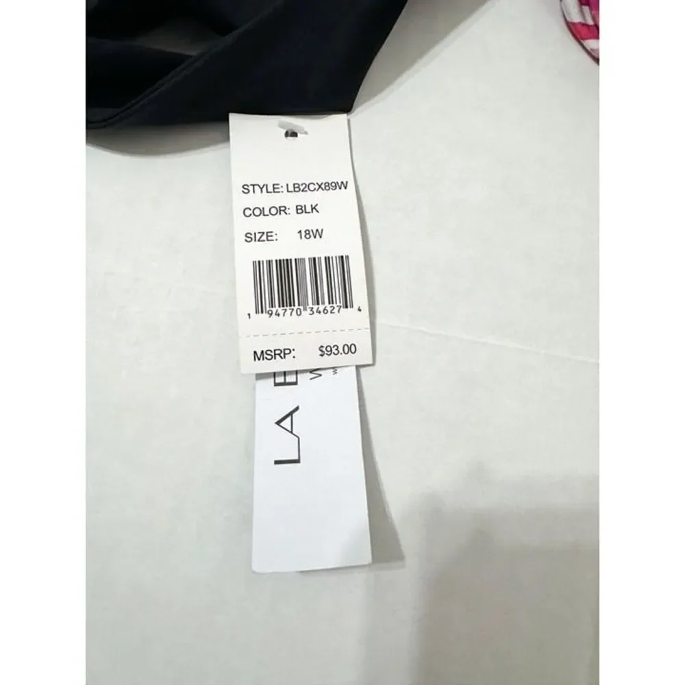 La Blanca Plus NWT Sz 18W Black Swimsuit Set